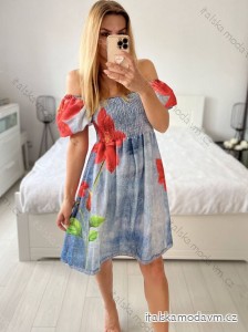 Šaty krátke letné krátky rukáv dámske (S/M/L ONE SIZE) TALIANSKA MÓDA IMM24M12630