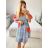 Šaty krátké letní krátký rukáv dámské (S/M/L ONE SIZE) ITALSKÁ MÓDA IMM24M12630