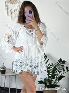 Tunika boho krátky rukáv dámska nadrozmer (44/46/48  ONE SIZE) TALIANSKA MODA IMSM24037