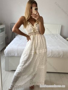 Šaty dlhé letné boho krajkové na ramienka dámske (S/M ONE SIZE) TALIANSKA MÓDA IMPEM2325889