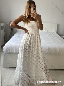 Šaty dlhé letné boho krajkové na ramienka dámske (S/M ONE SIZE) TALIANSKA MÓDA IMPEM2323073