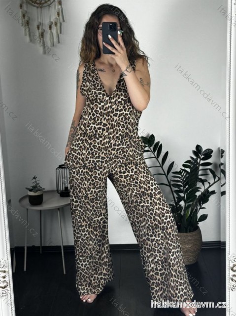 Overal letné dlhý leopard bez rukávov dámske (S/M ONE SIZE) TALIANSKA MÓDA IMM24M55717