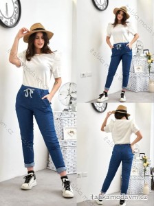 Nohavice letné riflové 3/4 krátke dámske (S/M ONE SIZE) TALIANSKA MÓDA IMPLI248115JEANS