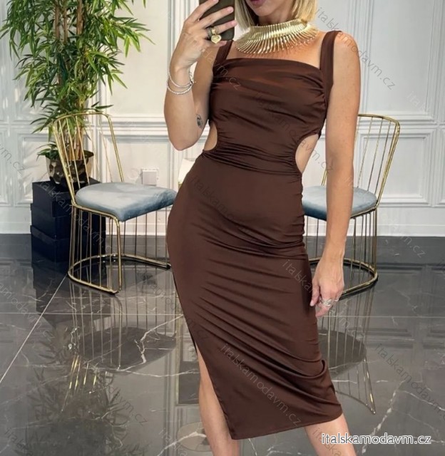 Šaty elegantné letné na ramienka dámske (S/M ONE SIZE) TALIANSKA MÓDA IMPMD2427693L