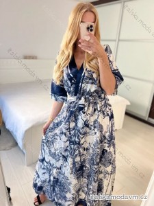 Šaty dlhé elegantný krátky rukáv dámske (S/M ONE SIZE) TALIANSKA MODA IMM247277/DUR