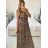 Šaty dlhé elegantné icecool bez rukávov dámske (S/ML/XL) TALIANSKA MODA AINUOSI IMB24LEOPARD