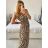 Šaty dlhé elegantné icecool bez rukávov dámske (S/ML/XL) TALIANSKA MODA AINUOSI IMB24LEOPARD