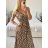 Šaty dlhé elegantné icecool bez rukávov dámske (S/ML/XL) TALIANSKA MODA AINUOSI IMB24LEOPARD