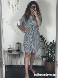 Košeľové šaty krátky rukáv dámska (S/M/L ONE SIZE) TALIANSKA MODA IMSM24038/DUR