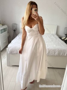 Šaty dlhé letné na ramienka dámske (S/M ONE SIZE) TALIANSKA MÓDA IMM24M33330/DU