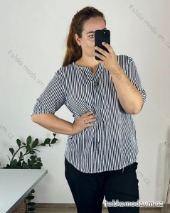 Tunika košeľová  krátky rukáv dámska nadrozmer (50/52 ONE SIZE) TALIANSKA MODA IMSM24LEXI/DUR