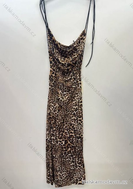 Šaty dlouhé na ramínka leopard dámske (S/M ONE SIZE) TALIANSKA MÓDA IMPSH24123328