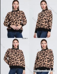 Sveter úpletový leopard dlouhý rukáv dámsky (S/M ONE SIZE) TALIANSKA MÓDA IMHFL24ZS5206-1