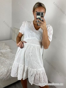 Šaty letné boho krajkové krátky rukáv dámske (S/M ONE SIZE) TALIANSKA MÓDA IMPEM2323084