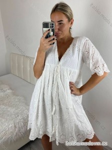 Šaty letné boho krajkové 3/4 dlhý rukáv dámske (S/M ONE SIZE) TALIANSKA MÓDA IMPEM2323076