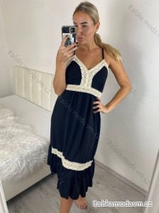 Šaty letné na ramienka dámske (S/M ONE SIZE) TALIANSKA MÓDA IMPBB242N57296/DU