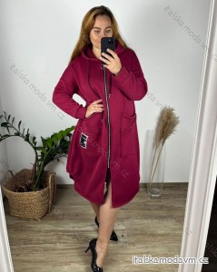 Mikina dlouhá oversize na zips s kapucňou dlhý rukáv dámska nadrozmer (56/58 ONE SIZE) TALIANSKA MÓDA IMSM24HELENA/DU