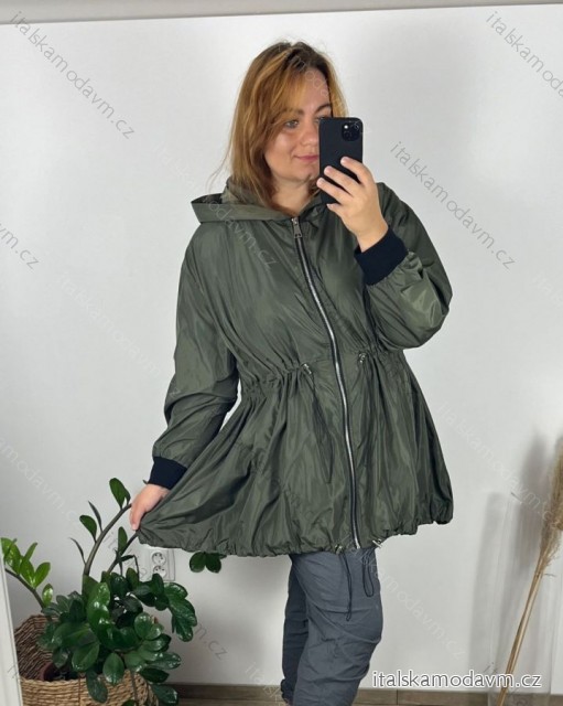 Bunda oversize s kapucňou dámska nadrozmer (54/56 ONE SIZE) TALIANSKA MÓDA IM424LIFE