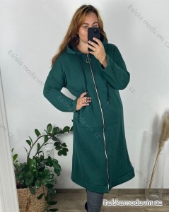 Mikina dlouhá oversize na zips s kapucňou dlhý rukáv dámska nadrozmer (54/56 ONE SIZE) TALIANSKA MÓDA IM424SIRINA