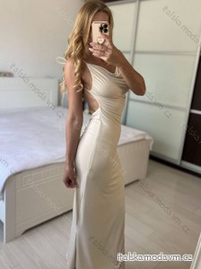 Šaty dlhé letné elegantné na ramienka dámske (S/M ONE SIZE) TALIANSKA MÓDA IMPBB24H6536/DU