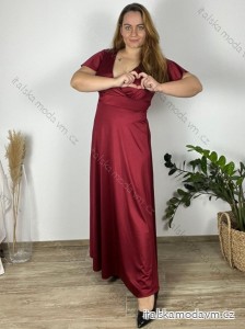 Šaty dlhé spoločenské krátky rukáv dámske nadrozměr (XL/2XL BIG SIZE) TALIANSKA MÓDA IMPSH245441A/DUR