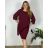 Šaty elegantní krátký rukáv dámské nadrozměr (XL/2XL/3XL ONE SIZE) ITALSKÁ MÓDA IMD24035