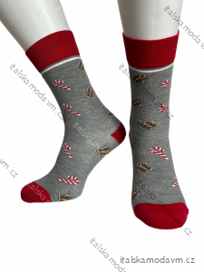 Ponožky veselé vianočné slabé pánske cukrovinky CRAZY SOCKS (40-43,44-47) POĽSKÁ MÓDA DPP21212