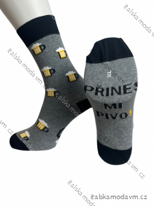 Ponožky veselé pivo slabé pánske CRAZY SOCKS prines mi pivo pre pivare (40-43,44-47) POĽSKÁ MODA DPP22026A/DUR