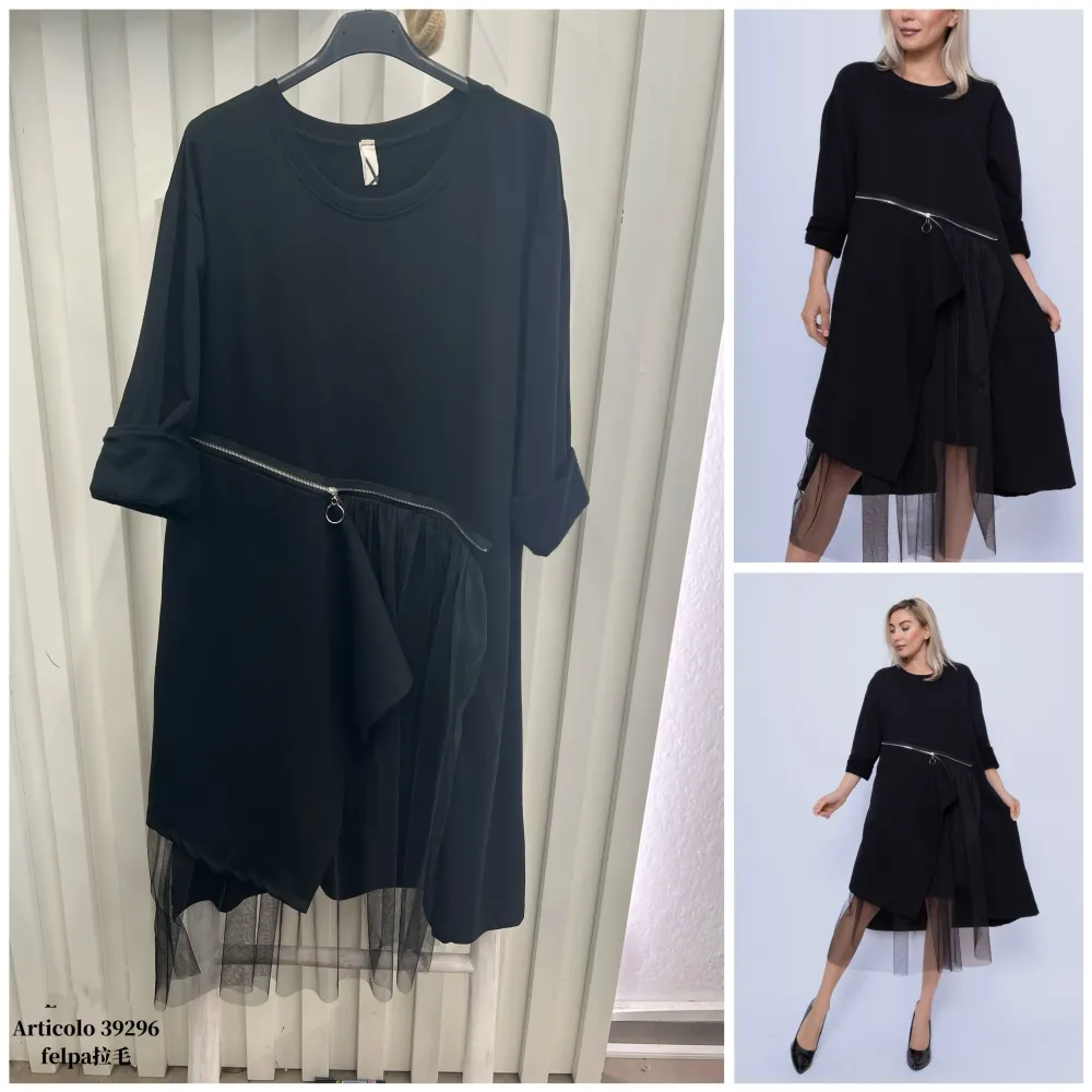 Šaty elegantný dlhý rukáv dámske (S/M/L ONE SIZE) TALIANSKA MÓDA IMPLI2439296