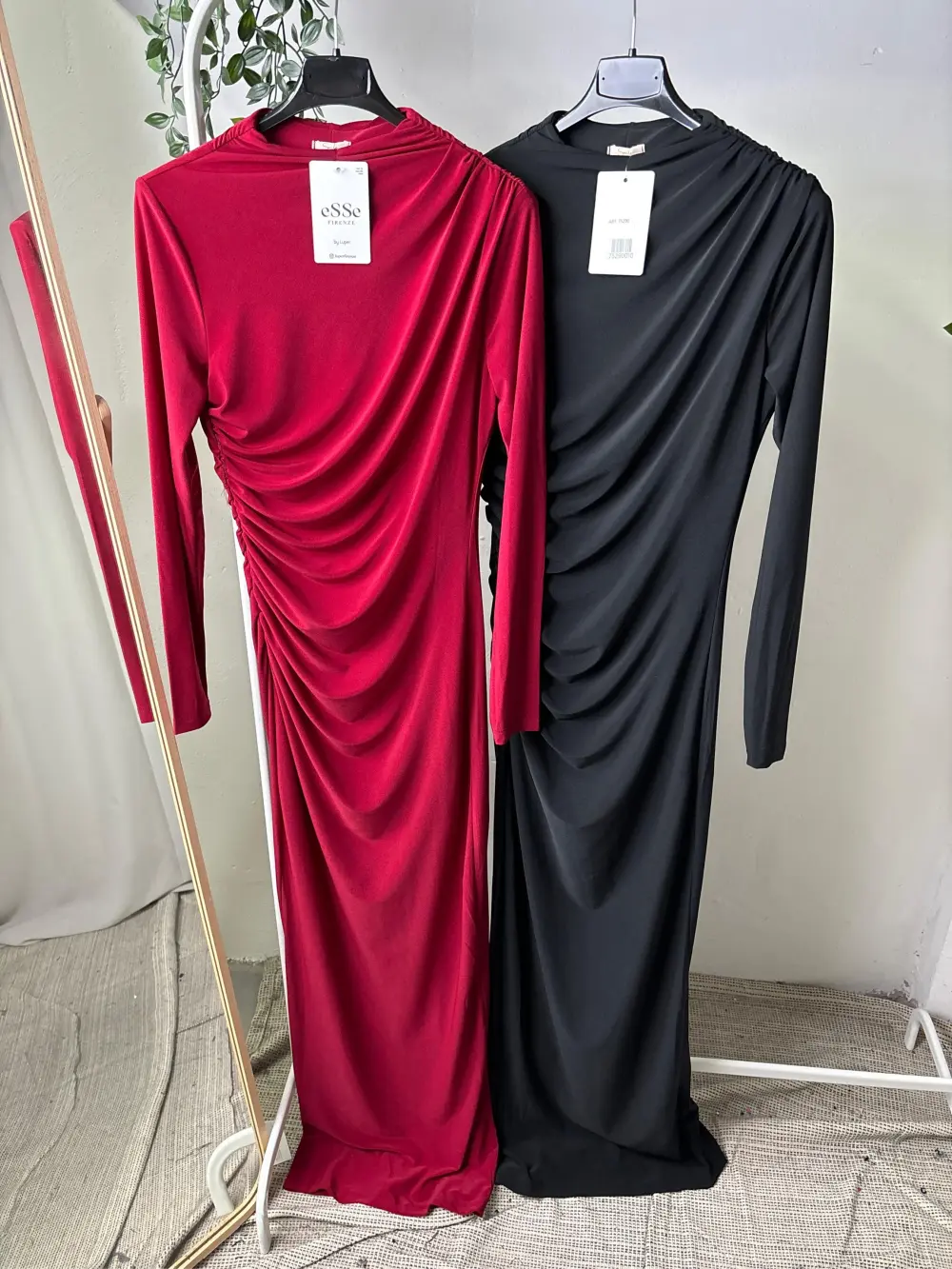 Šaty dlhé elegantné spoločenské dlhý rukáv dámske (S/M/L ONE SIZE) TALIANSKA MÓDA IMPLP2475290010