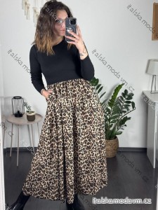 Šaty dlhé elegantný dlhý rukáv dámske (S/M/L ONE SIZE) TALIANSKA MÓDA IMM24M55931