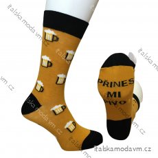 Ponožky veselé obrázkové slabé pivné CRAZY SOCKS (40-43,44-46) POLSKÁ MÓDA DPP21255/DR