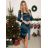 Šaty společenské  dlouhý rukáv dámské (S/M ONE SIZE) ITALSKá MODA IM3246550/DU -   zelená smaragdová -   S/M