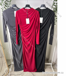 Šaty dlhé elegantné spoločenské dlhý rukáv dámske (S/M/L ONE SIZE) TALIANSKA MÓDA IMPLP2475290010