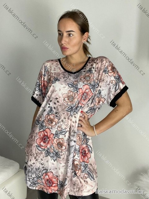 Tunika krátky rukáv dámska nadrozmer (54/56/58ONE SIZE) TURECKÁ MODA TME249100-4/DR 54/56 ružová staroružová