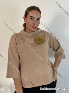 Sveter úpletový 3/4 dlhý rukáv dámsky (S/M/L ONE SIZE) TALIANSKA MÓDA IMM24M5986-1