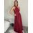 Šaty dlouhé variabilní vázání společenské saténové dámské (S/M/L ONE SIZE) ITALSKÁ MÓDA IMPLP2437080095/DUR -   tmavě modrá -   S/M/L