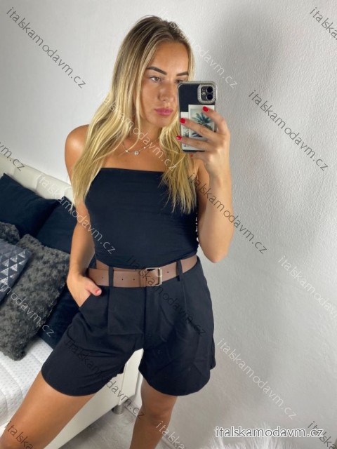Kraťasy šortky s páskem dámské (S/M ONE SIZE) ITALSKÁ MÓDA IM724045