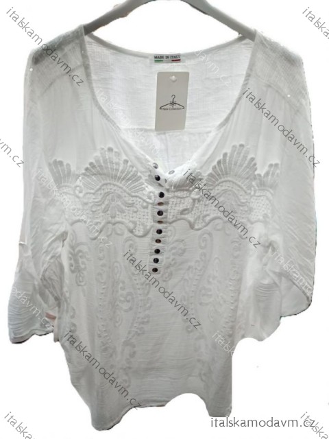 Tunika krajková 3/4 dlouhý rukáv dámská nadrozměr (42/44/46 ONE SIZE) ITALSKÁ MÓDA IMSM25004